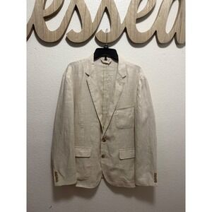 J.Crew Ludlow Linen Blazer Jacket Womens L Natural Oatmeal